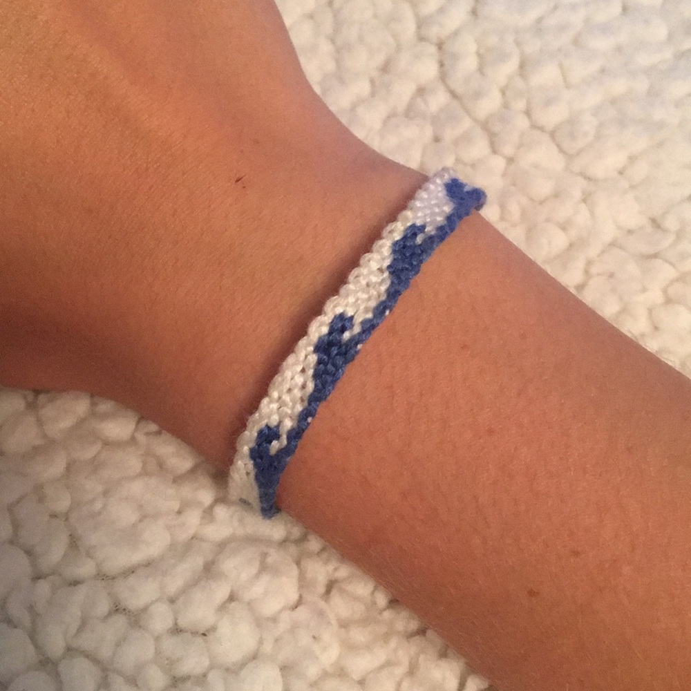 Blue and White Waves Friendship Bracelet